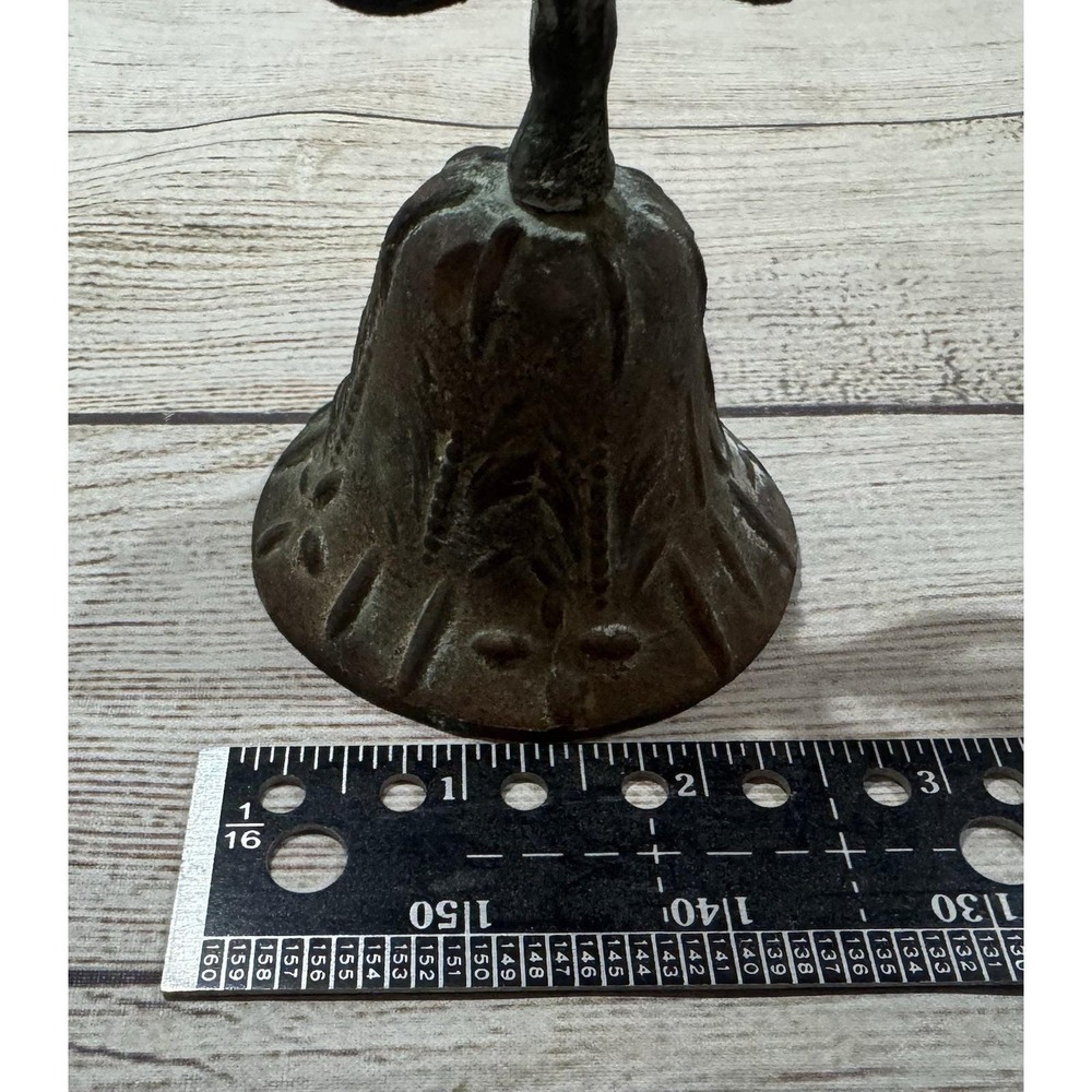 Antique Vintage Small Hand Held Bronze Mission Church Bell Ringer 4.25" GTubG - Picture 7 of 11